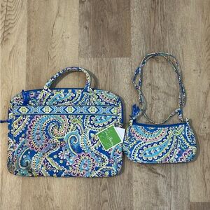 Vera Bradley Blue and Yellow Paisley Laptop Set- SOLD